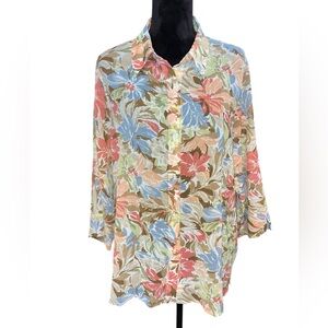 🌟NWT🌟 JENNIFER LLOYD Multicolored Floral Blouse - Size XL